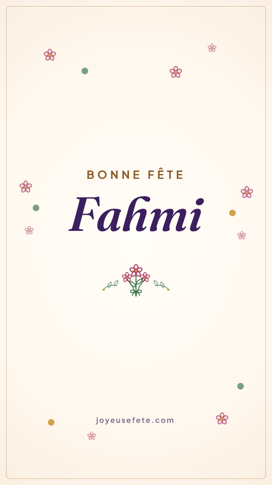 Image « Bonne fête Fahmi » au format story