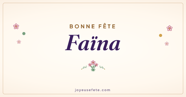 Image « Bonne fête Faïna » au format large