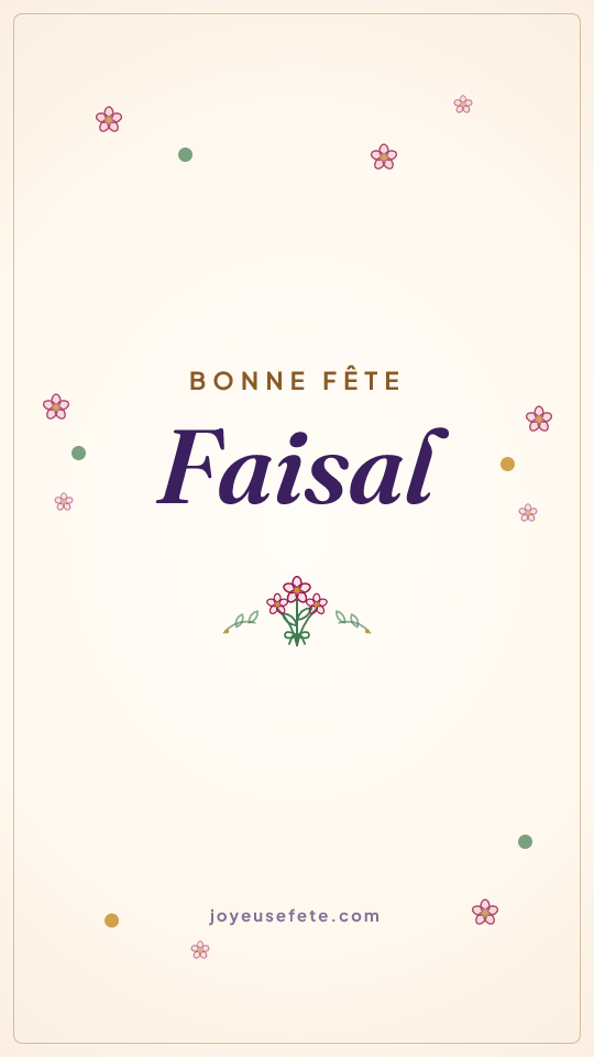 Image « Bonne fête Faisal » au format story