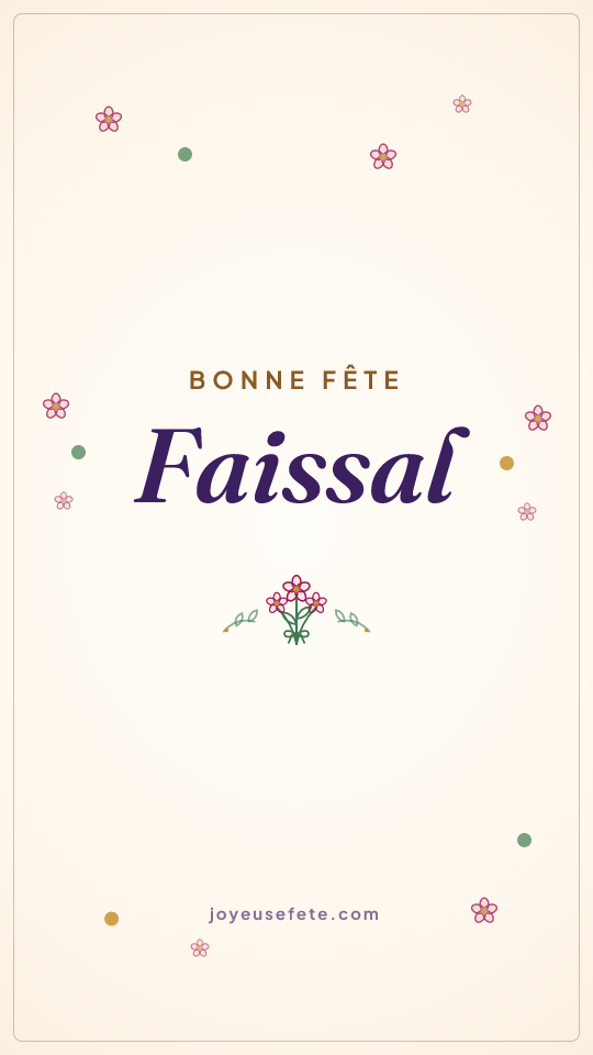 Image « Bonne fête Faissal » au format story