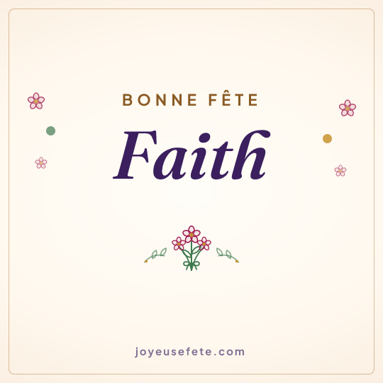 Image carrée « Bonne fête Faith » pour WhatsApp