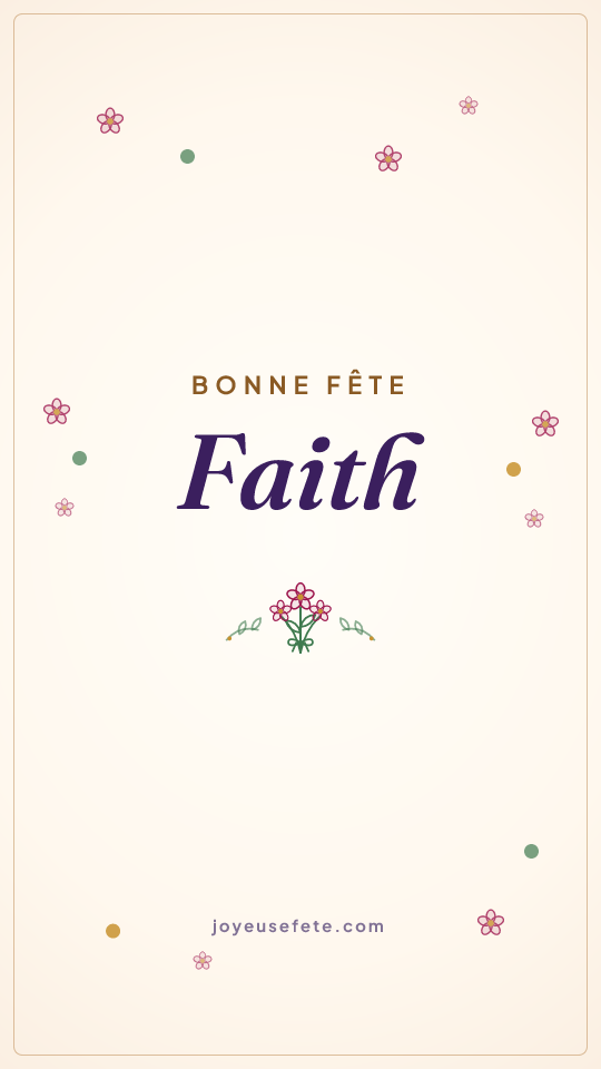 Image « Bonne fête Faith » au format story