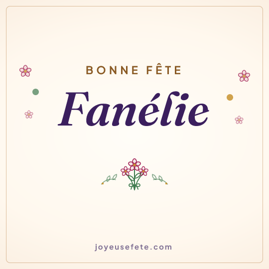Image carrée « Bonne fête Fanélie » pour WhatsApp
