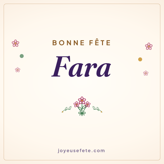 Image carrée « Bonne fête Fara » pour WhatsApp