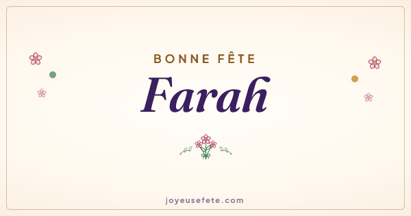 Image « Bonne fête Farah » au format large