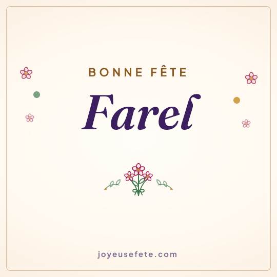 Image carrée « Bonne fête Farel » pour WhatsApp