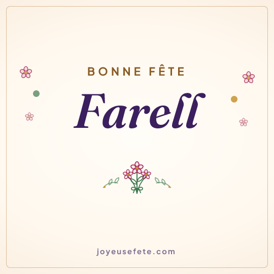 Image carrée « Bonne fête Farell » pour WhatsApp