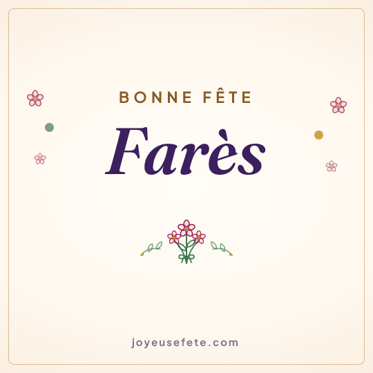Image carrée « Bonne fête Farès » pour WhatsApp