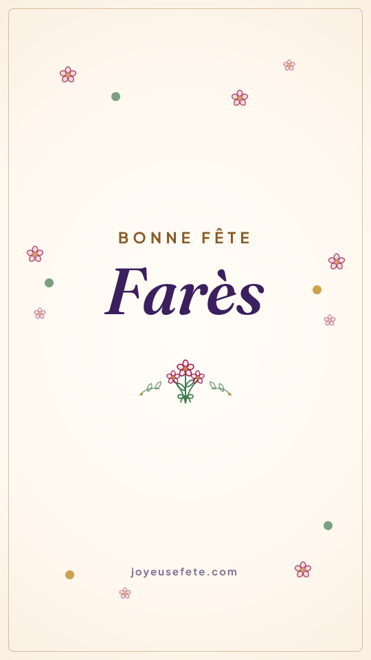 Image « Bonne fête Farès » au format story