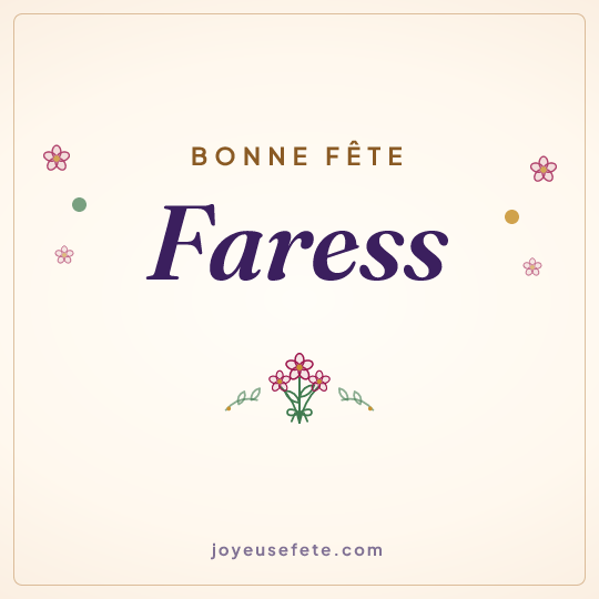 Image carrée « Bonne fête Faress » pour WhatsApp