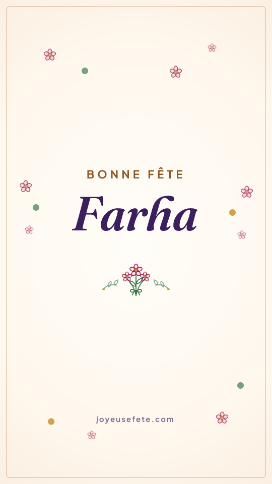 Image « Bonne fête Farha » au format story