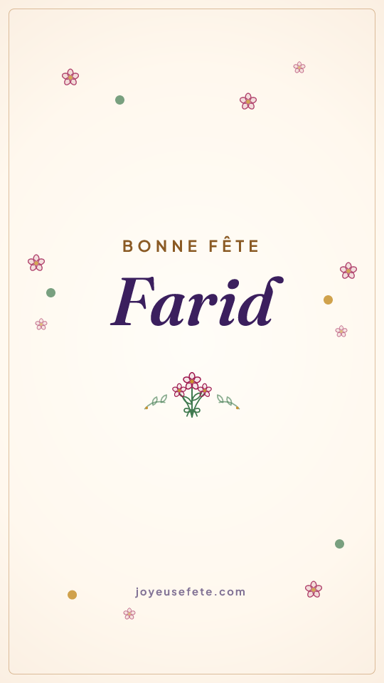 Image « Bonne fête Farid » au format story