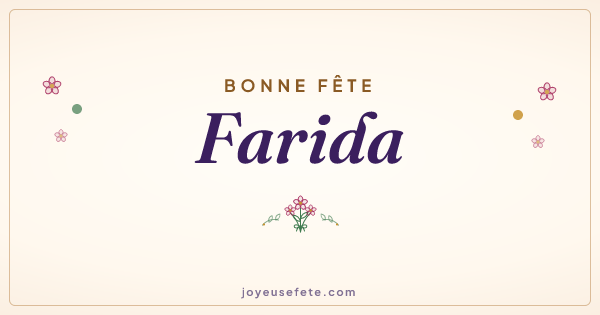 Image « Bonne fête Farida » au format large