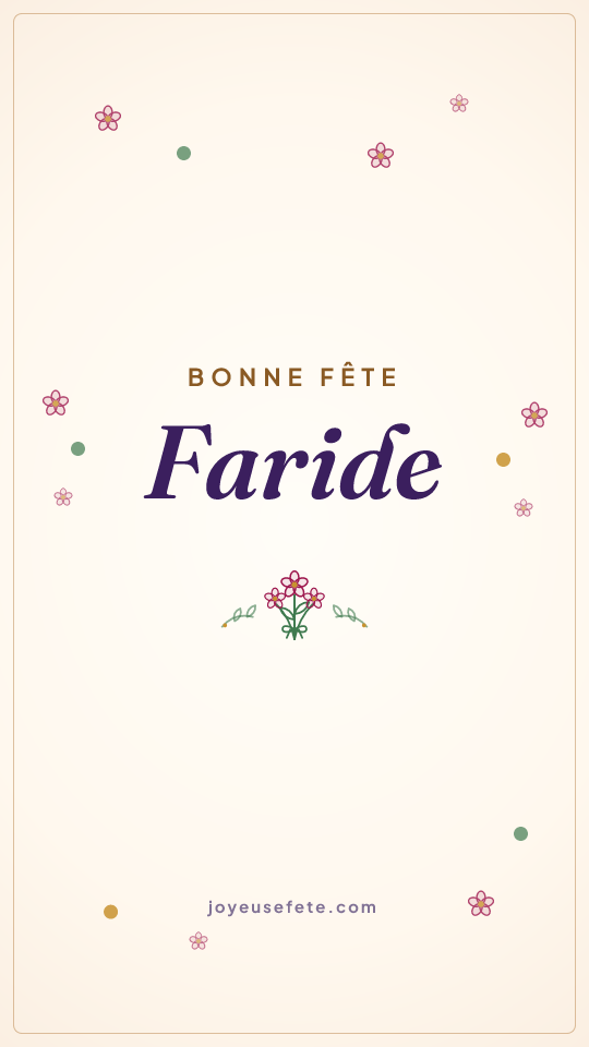 Image « Bonne fête Faride » au format story