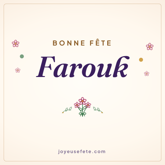 Image carrée « Bonne fête Farouk » pour WhatsApp
