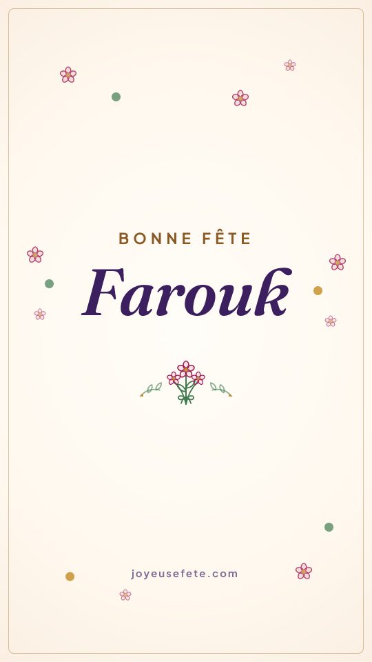 Image « Bonne fête Farouk » au format story