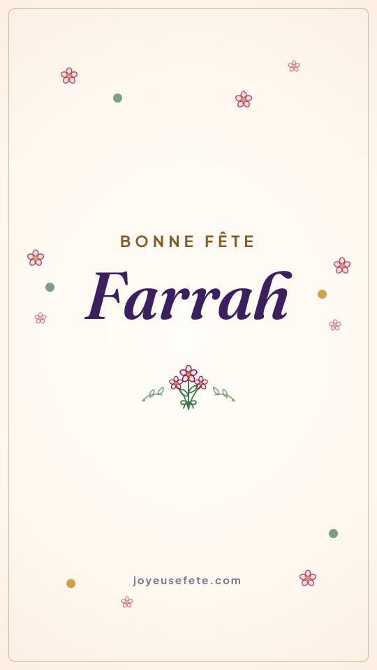 Image « Bonne fête Farrah » au format story