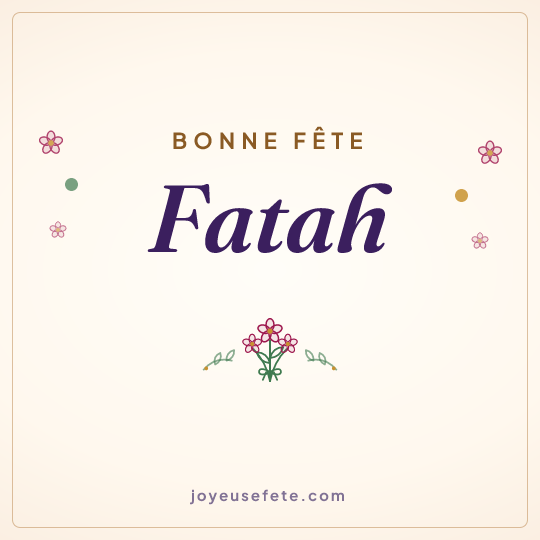 Image carrée « Bonne fête Fatah » pour WhatsApp