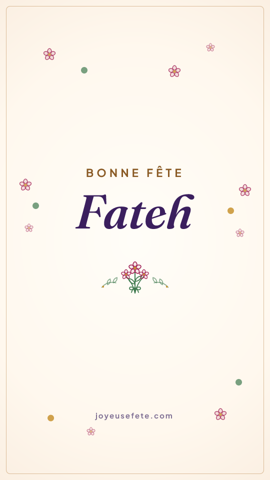Image « Bonne fête Fateh » au format story
