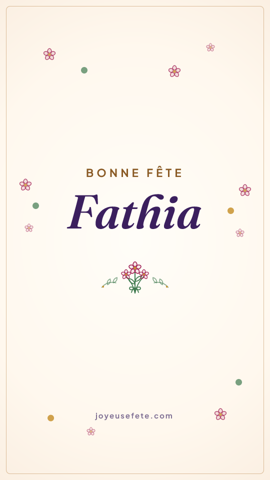 Image « Bonne fête Fathia » au format story