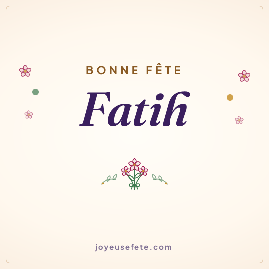 Image carrée « Bonne fête Fatih » pour WhatsApp