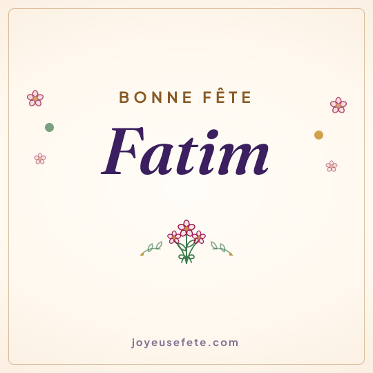 Image carrée « Bonne fête Fatim » pour WhatsApp