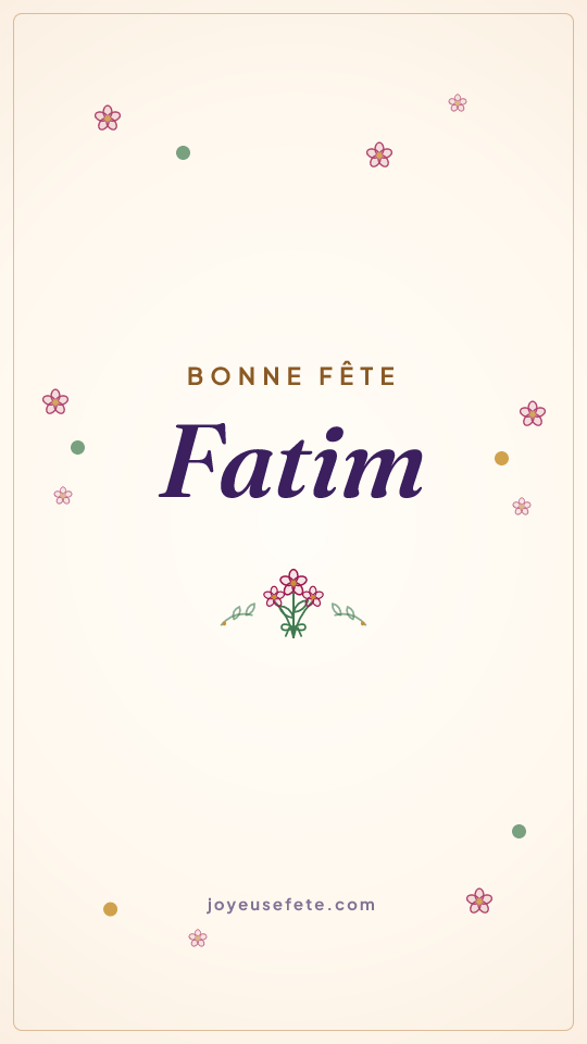 Image « Bonne fête Fatim » au format story