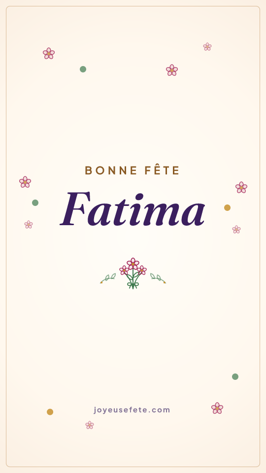 Image « Bonne fête Fatima » au format story