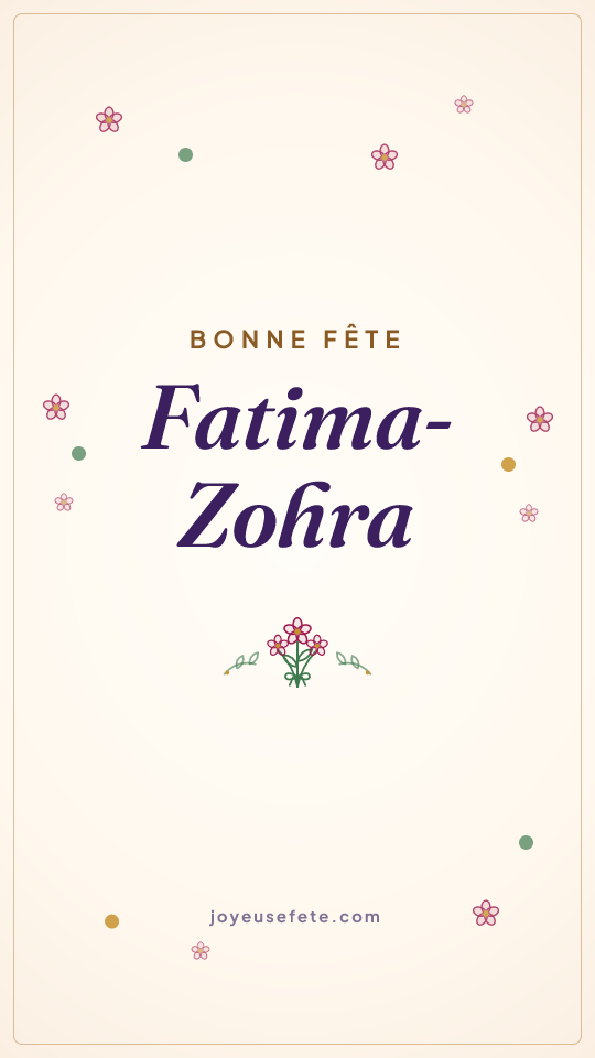 Image « Bonne fête Fatima-Zohra » au format story