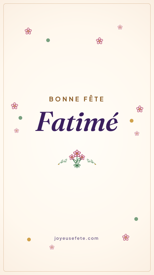 Image « Bonne fête Fatimé » au format story