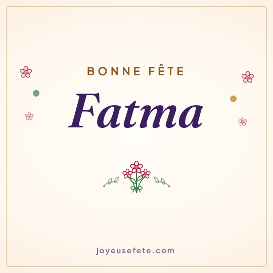 Image carrée « Bonne fête Fatma » pour WhatsApp