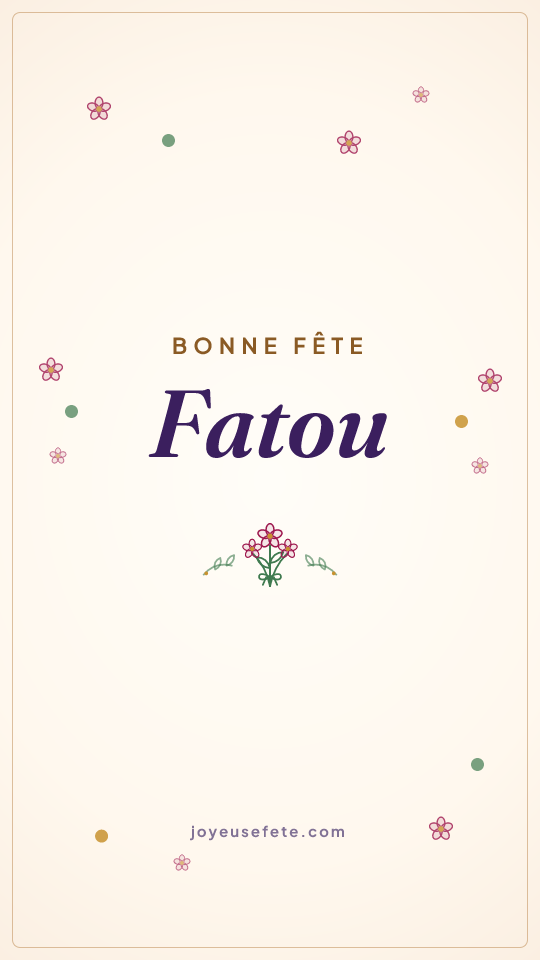 Image « Bonne fête Fatou » au format story