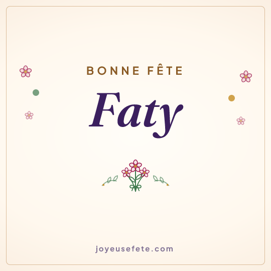 Image carrée « Bonne fête Faty » pour WhatsApp