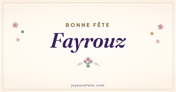 Image « Bonne fête Fayrouz » au format large