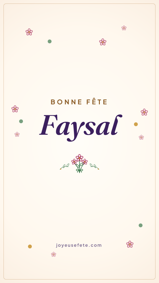 Image « Bonne fête Faysal » au format story