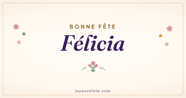 Image « Bonne fête Félicia » au format large