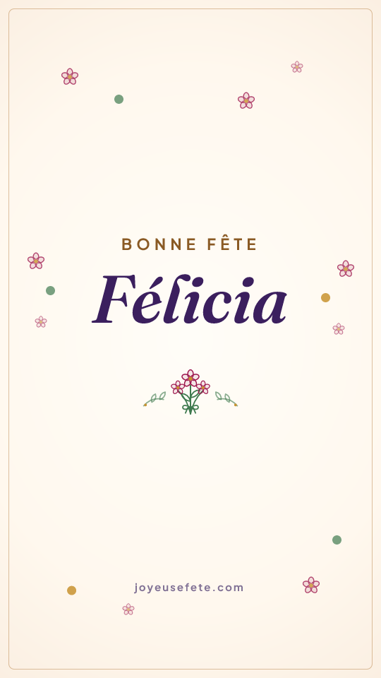 Image « Bonne fête Félicia » au format story