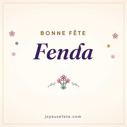 Image carrée « Bonne fête Fenda » pour WhatsApp