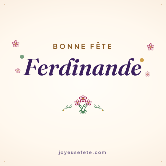Image carrée « Bonne fête Ferdinande » pour WhatsApp