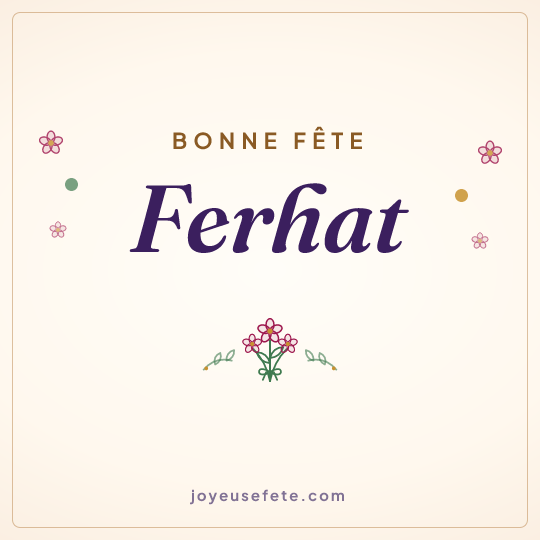 Image carrée « Bonne fête Ferhat » pour WhatsApp