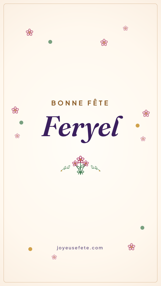 Image « Bonne fête Feryel » au format story