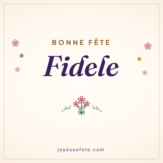 Image carrée « Bonne fête Fidele » pour WhatsApp