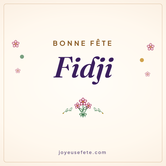 Image carrée « Bonne fête Fidji » pour WhatsApp