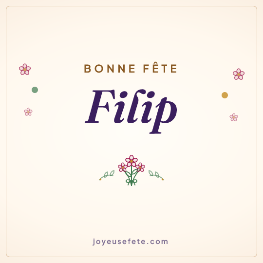 Image carrée « Bonne fête Filip » pour WhatsApp