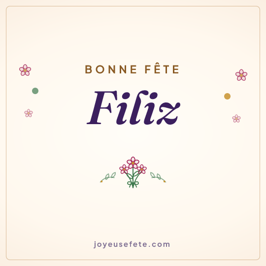 Image carrée « Bonne fête Filiz » pour WhatsApp