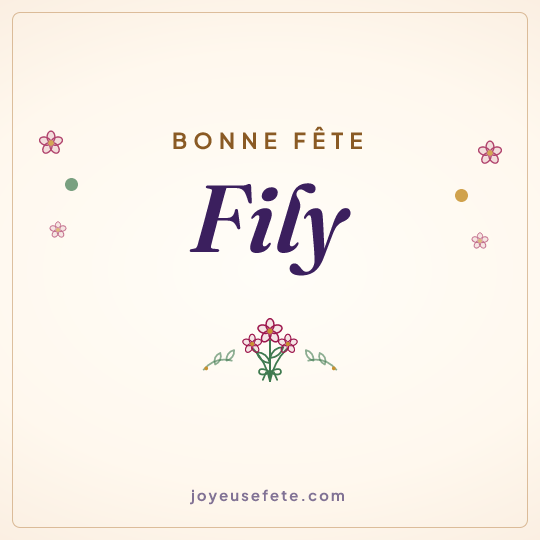 Image carrée « Bonne fête Fily » pour WhatsApp