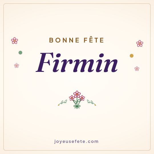 Image carrée « Bonne fête Firmin » pour WhatsApp
