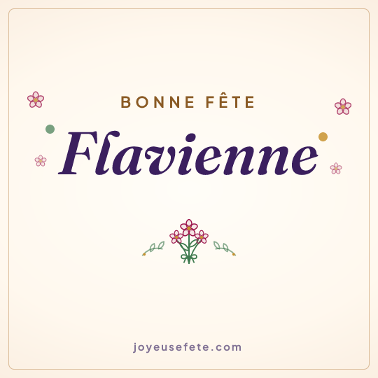 Image carrée « Bonne fête Flavienne » pour WhatsApp