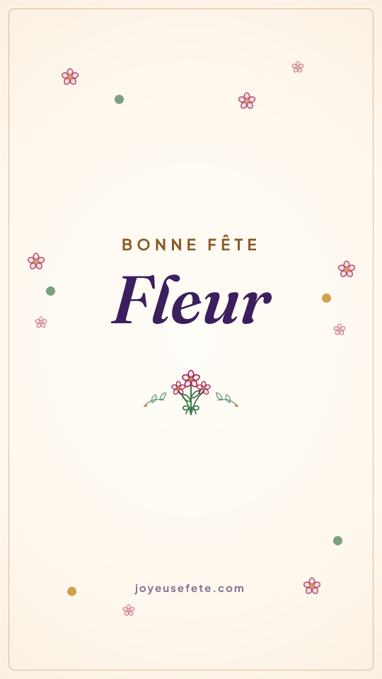Image « Bonne fête Fleur » au format story