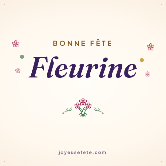 Image carrée « Bonne fête Fleurine » pour WhatsApp